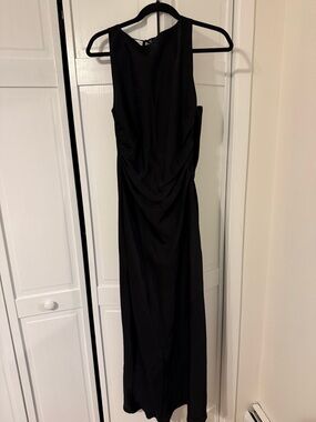Elegant Black Sleeveless Low Back Maxi Dress